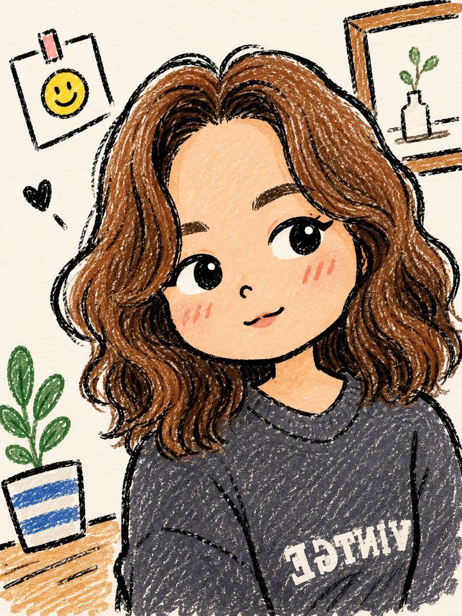 Q 版女孩蜡笔插画