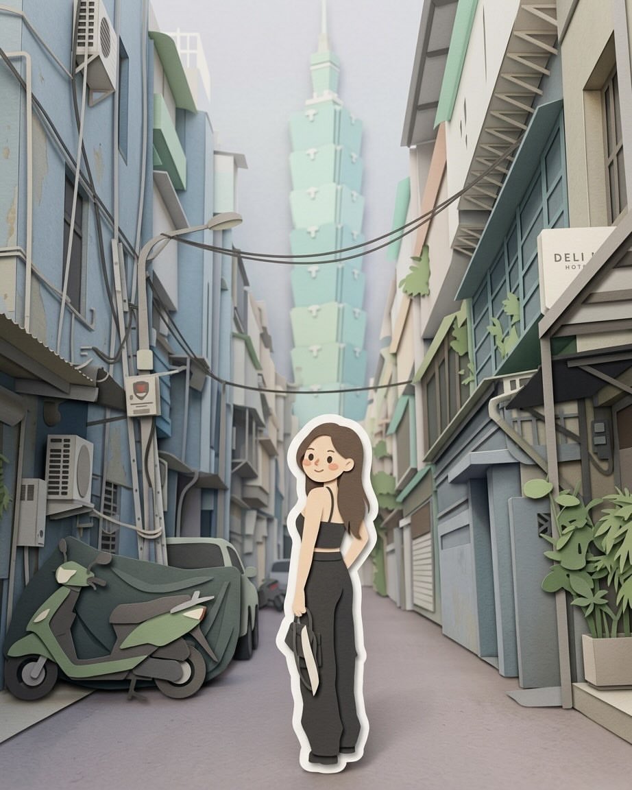 剪纸立体旅行贴纸 2