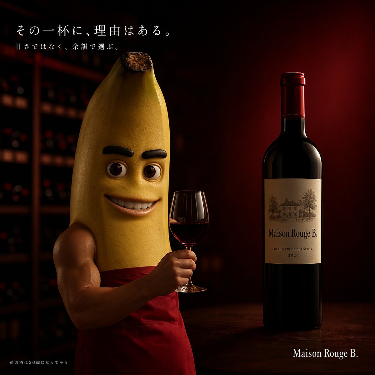 电影感香蕉红酒广告
