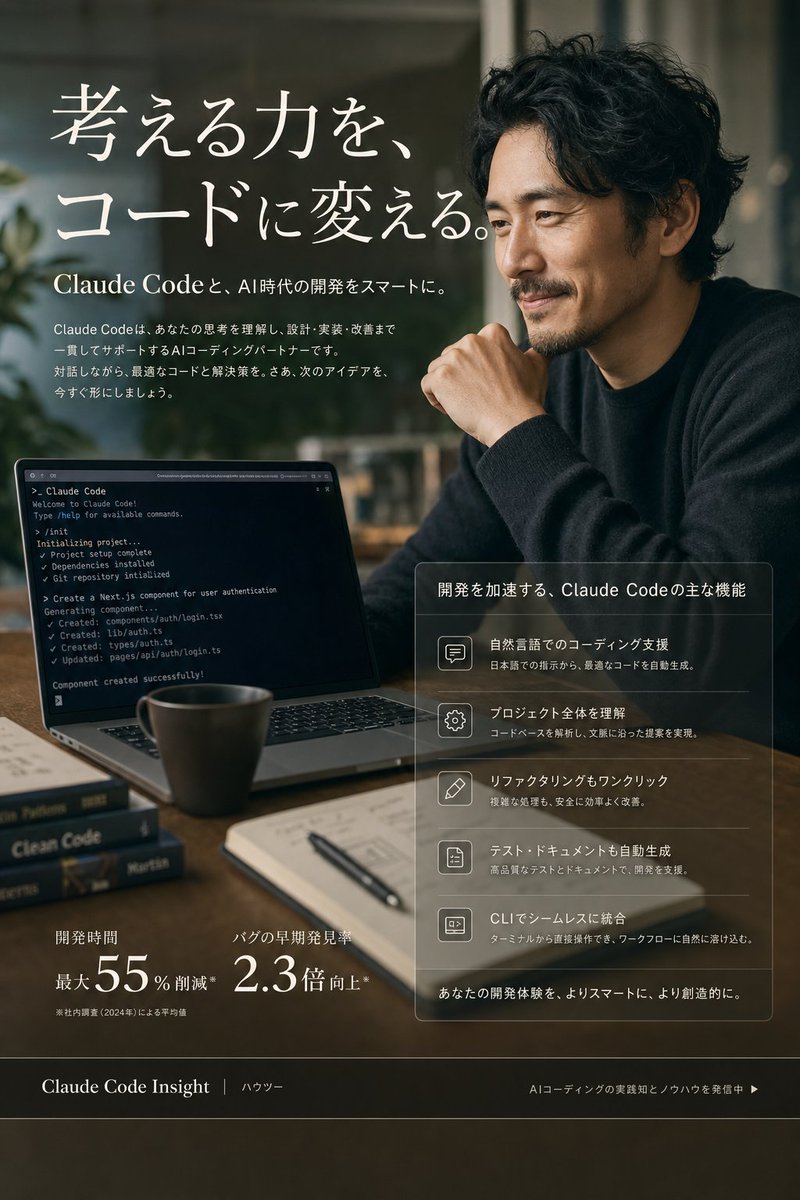 Claude Code 日本 SaaS 营销海报