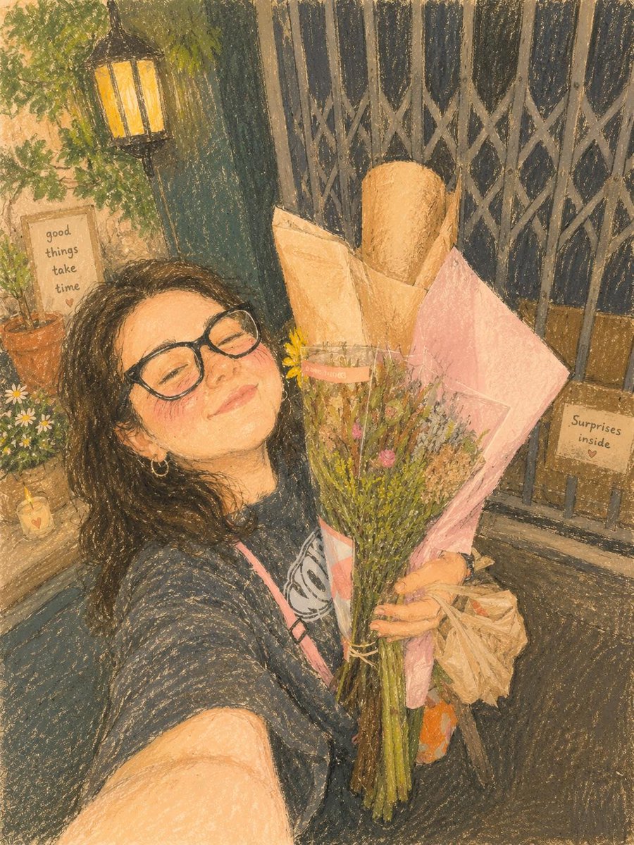 温馨油画棒插画 3