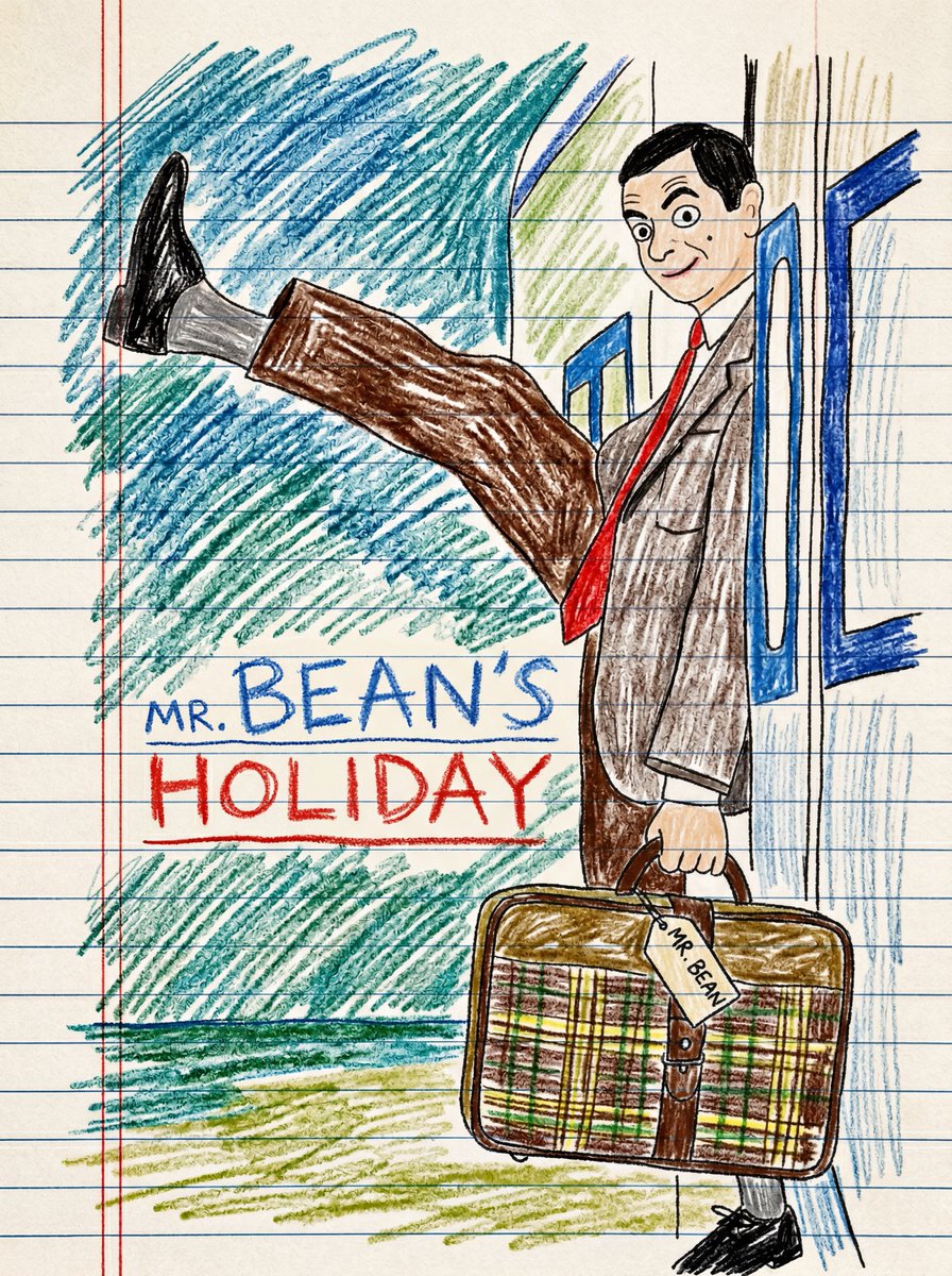 儿童蜡笔画风格 Mr Bean Holiday 海报 2