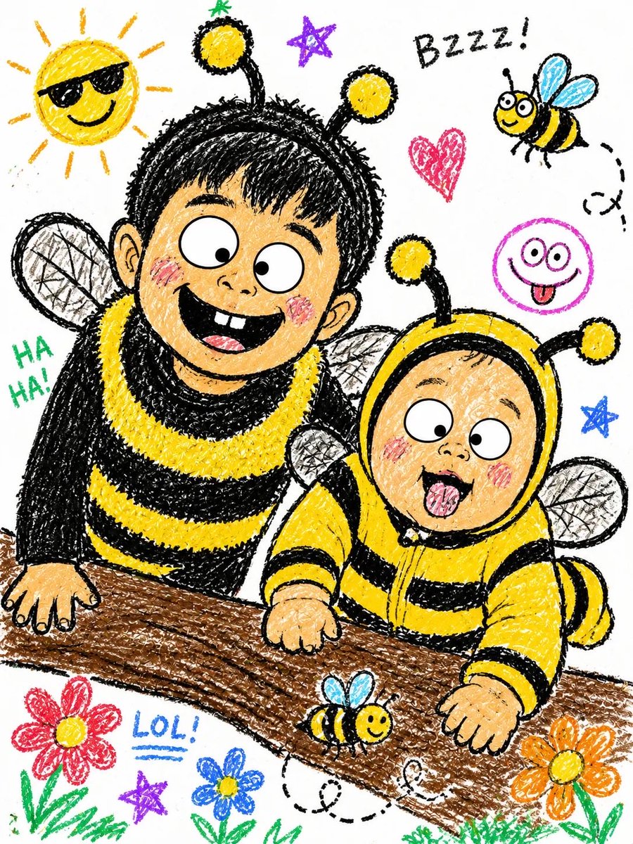蜡笔风格插画肖像