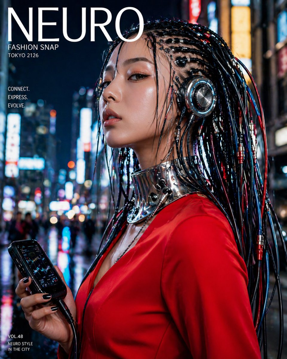 赛博朋克时尚杂志封面 2