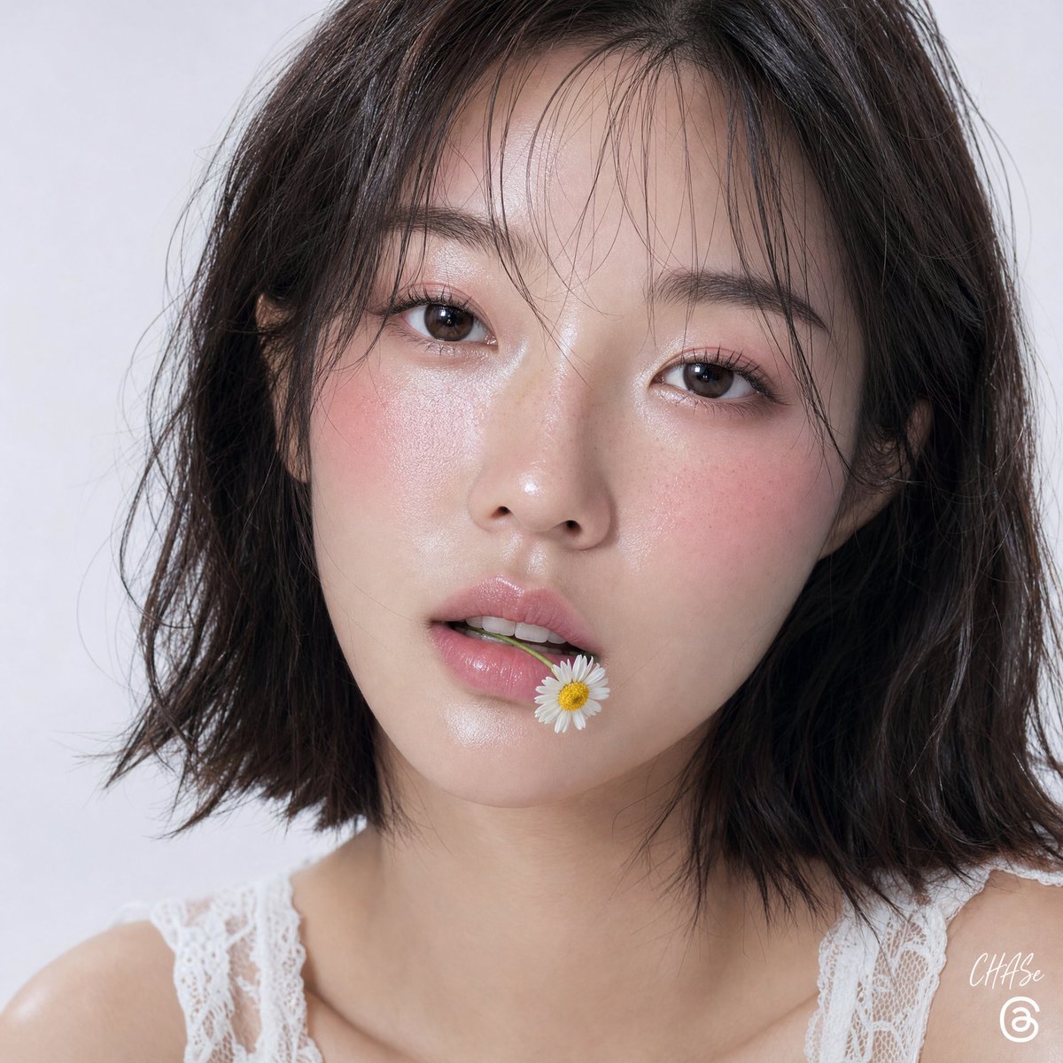洋甘菊水光感美妆人像