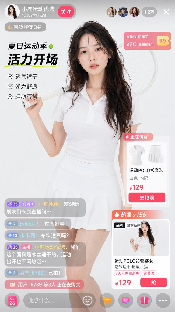 电商直播界面模型