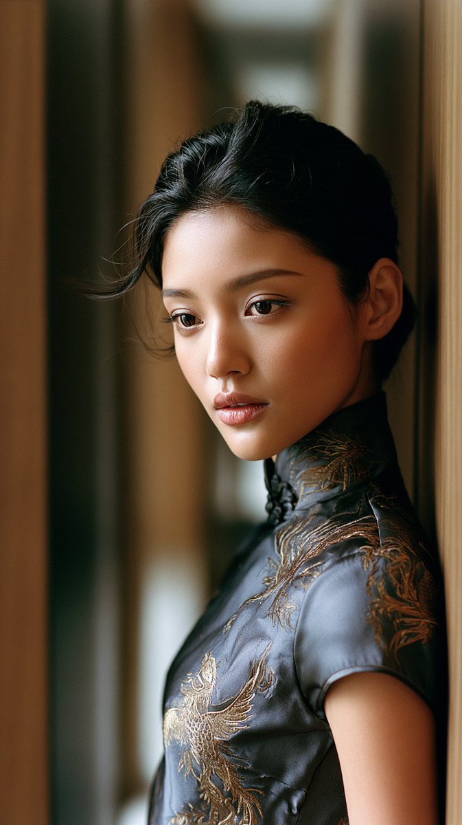 身着丝绸旗袍的东亚女性 2