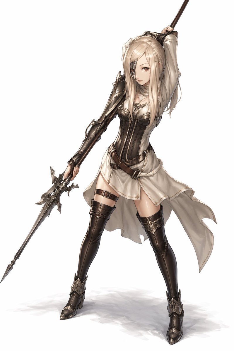 优雅动漫女枪兵全身像