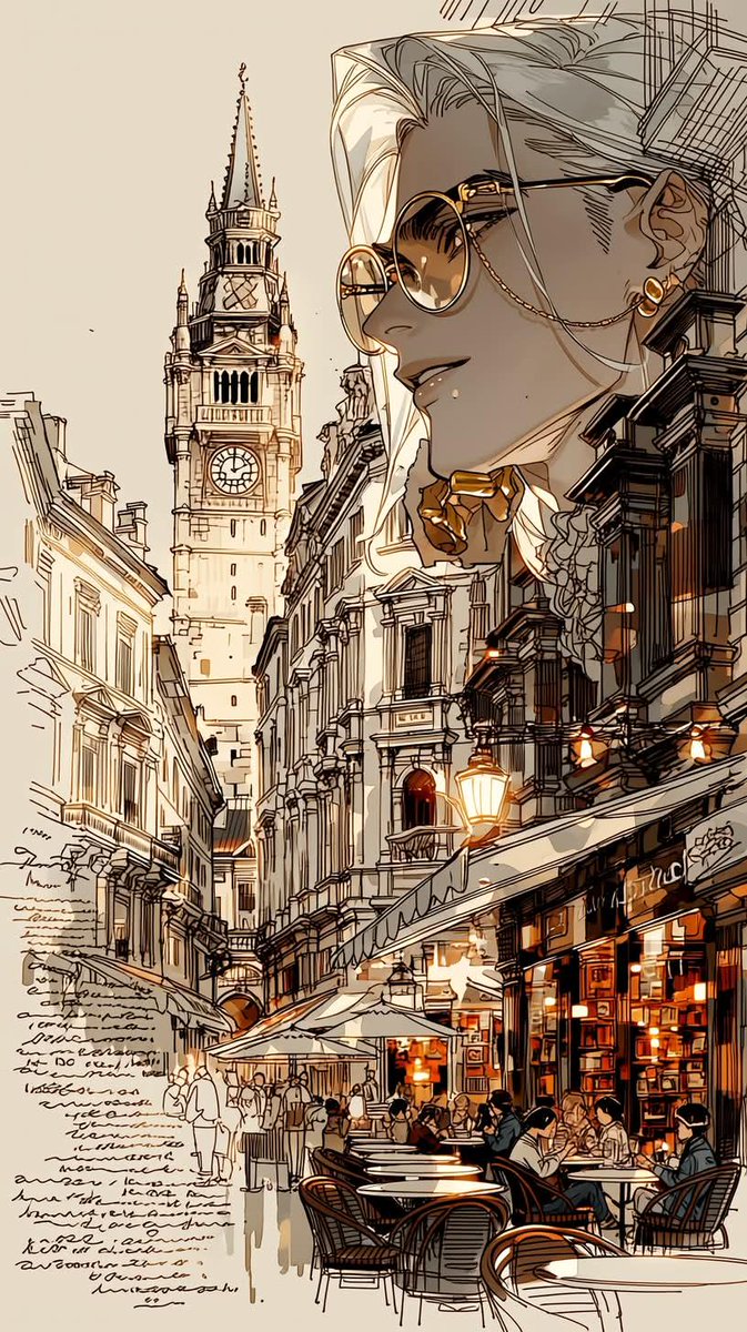 欧洲城市旅行插画 4