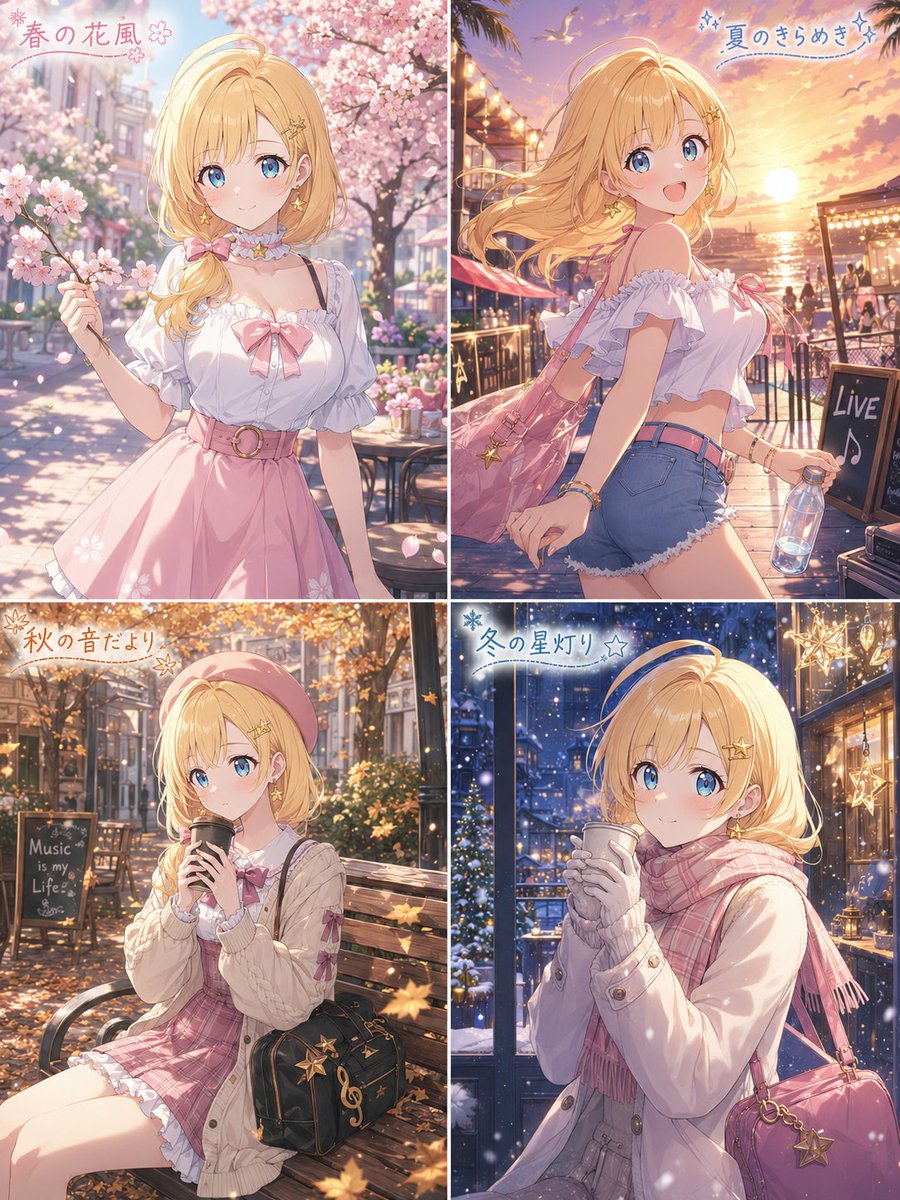 四季动漫少女拼贴画 2