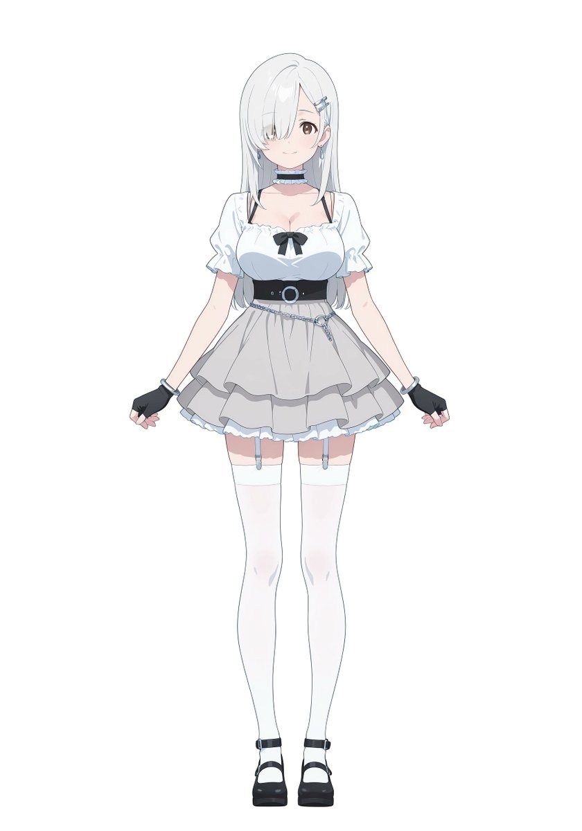 全身银发动漫少女设计