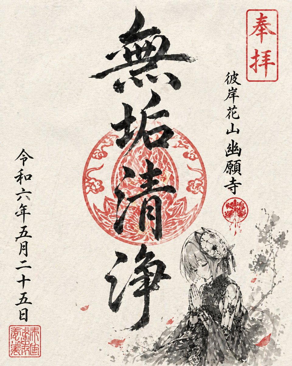 御朱印风格角色插画
