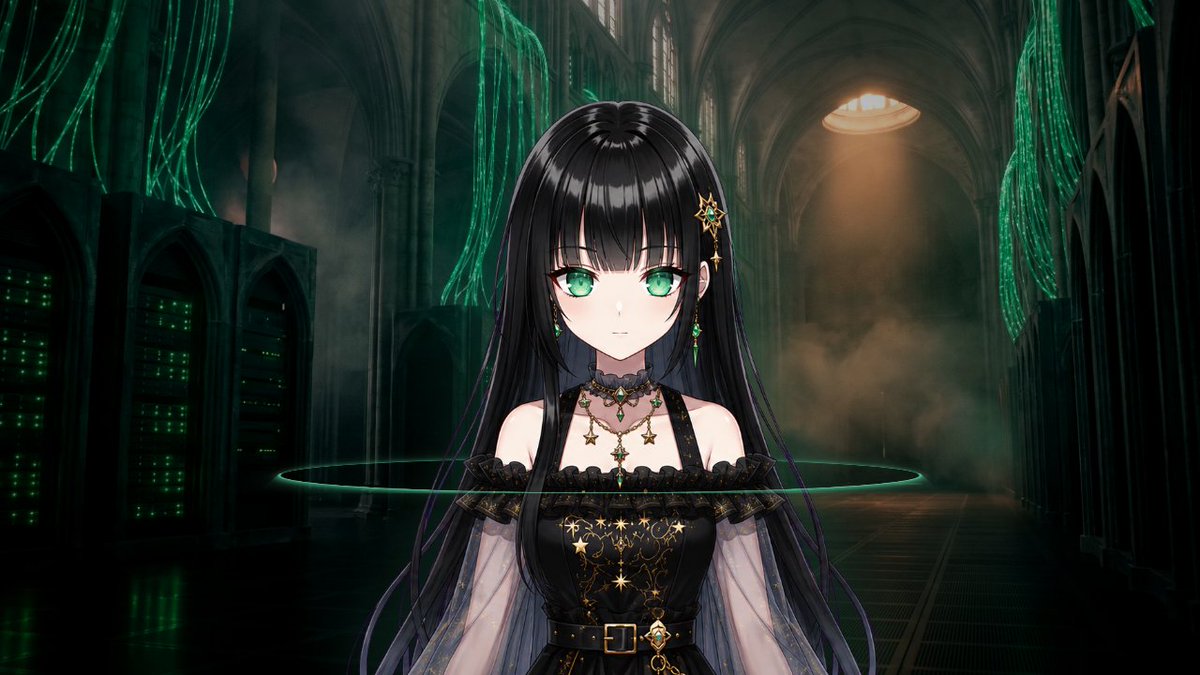 哥特赛博 VTuber 大教堂肖像