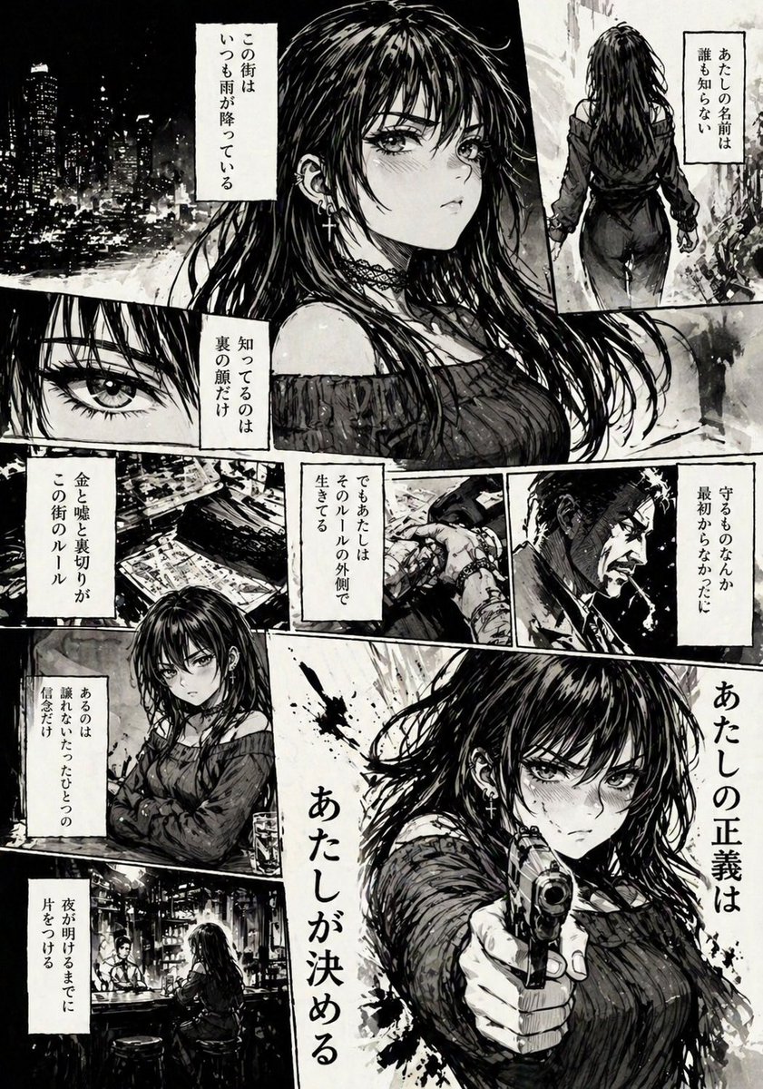 硬派黑色电影风格漫画女性页面