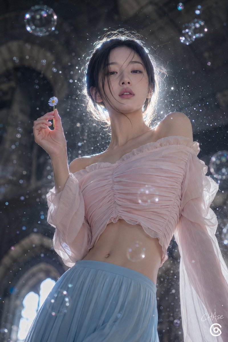 电影感背光人像：气泡与花朵 2