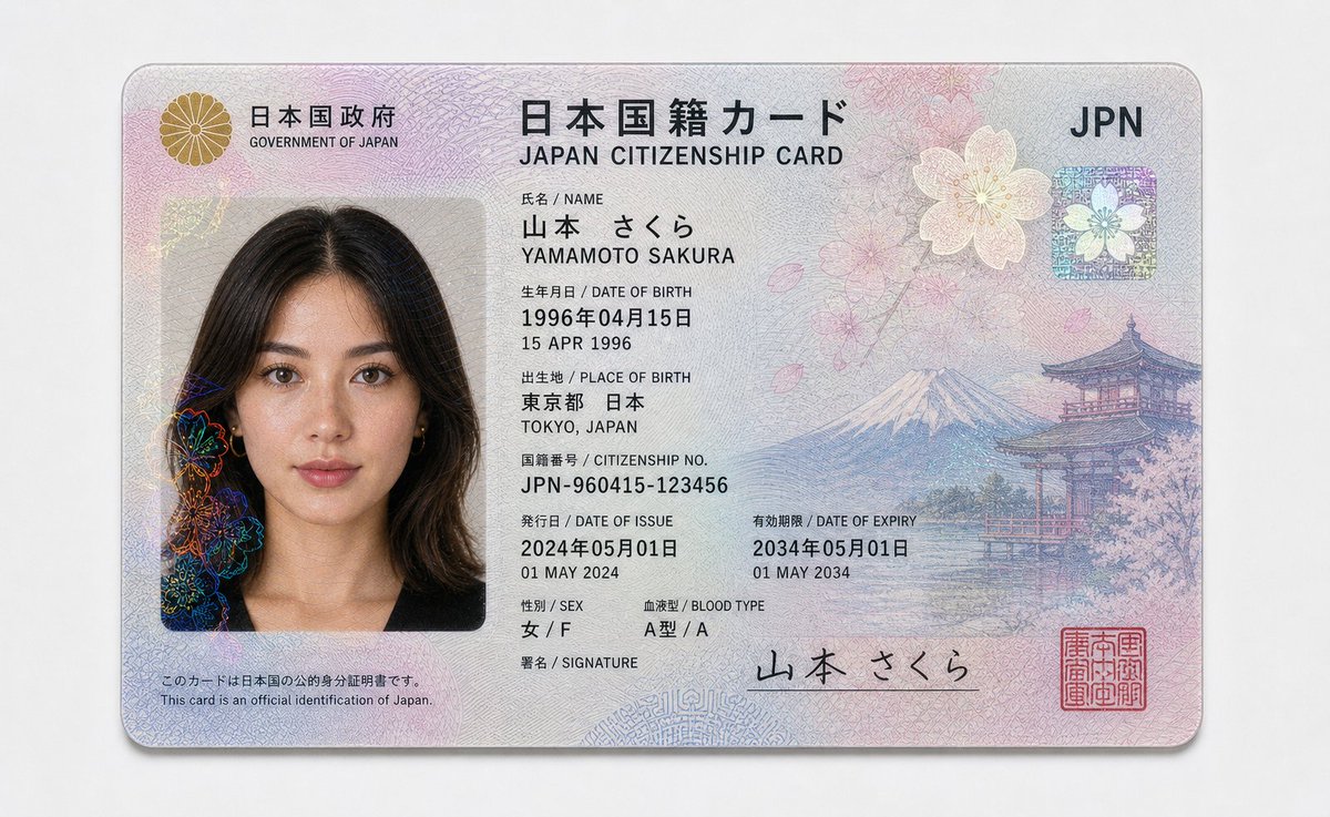 美国公民身份证件样机 2