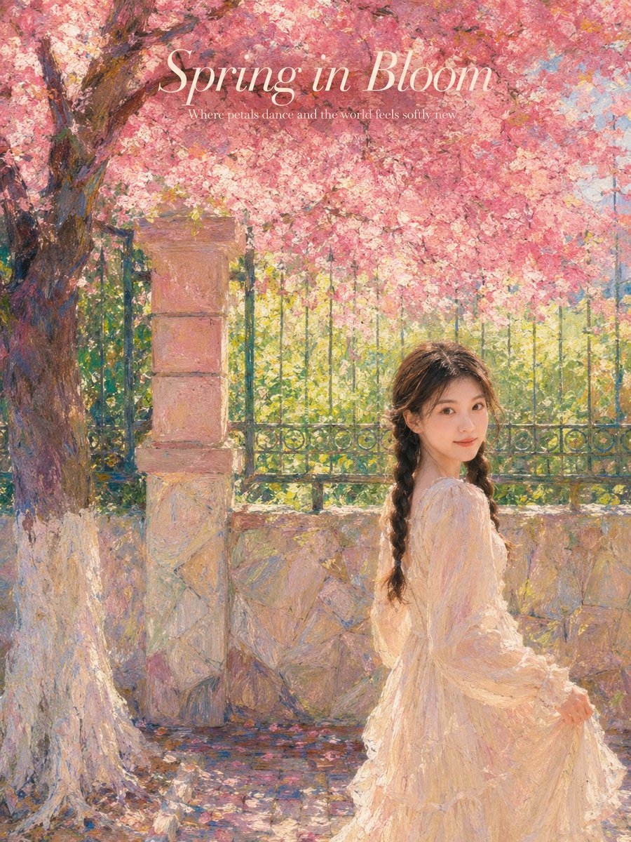 印象派春日花园油画