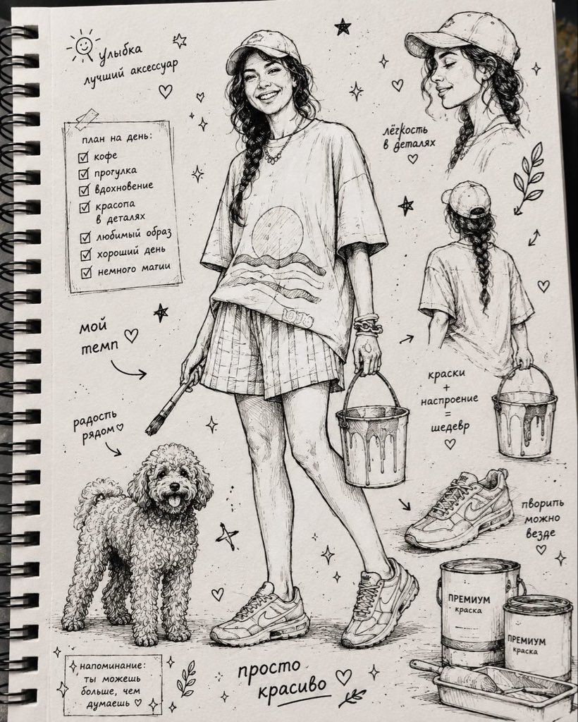 墨水速写本 Zine 插画