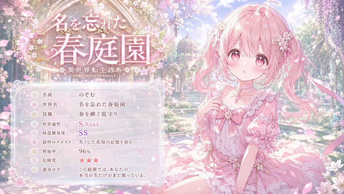 蒸汽朋克异世界转生诊断结果卡 3