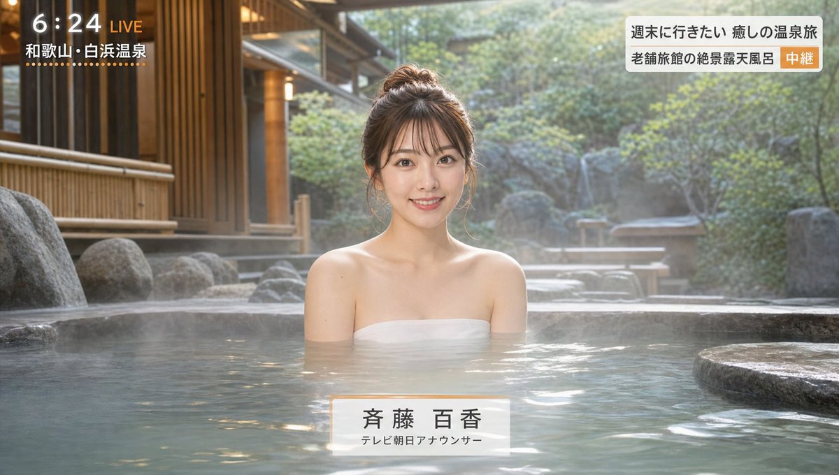温泉电视节目报道场景