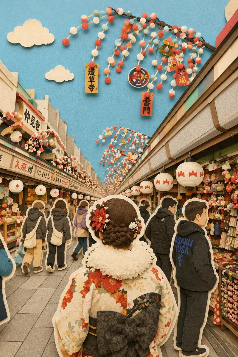 日式剪纸立体透视场景 2
