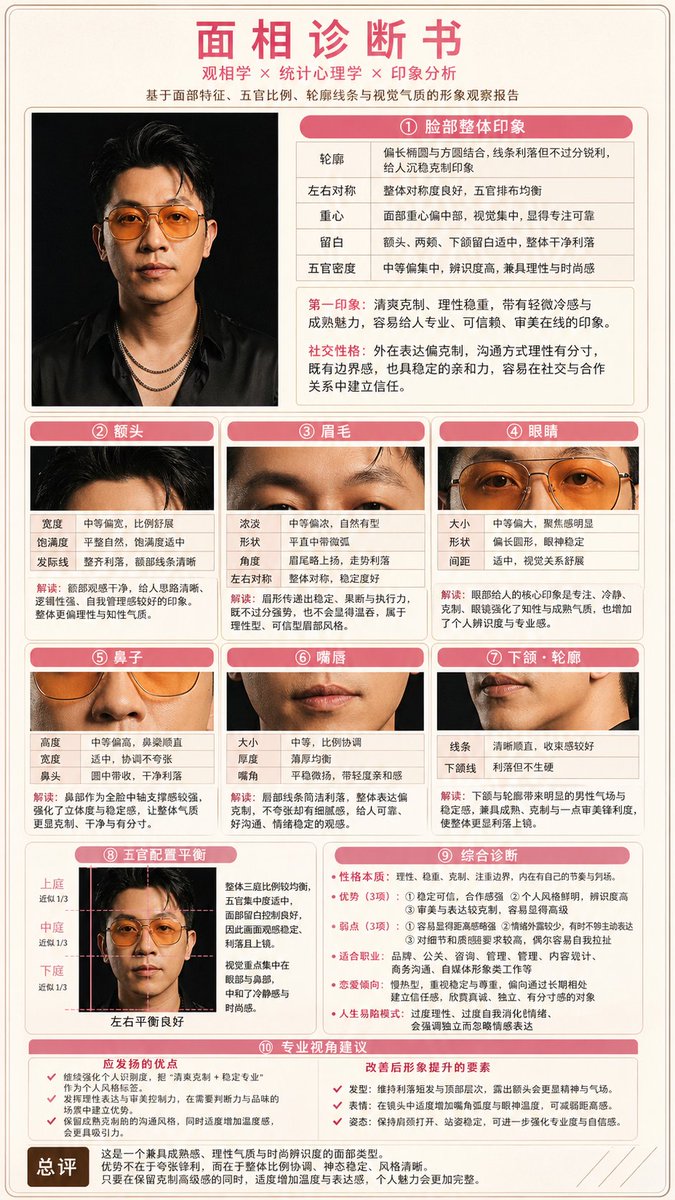日式面相分析诊断海报 2