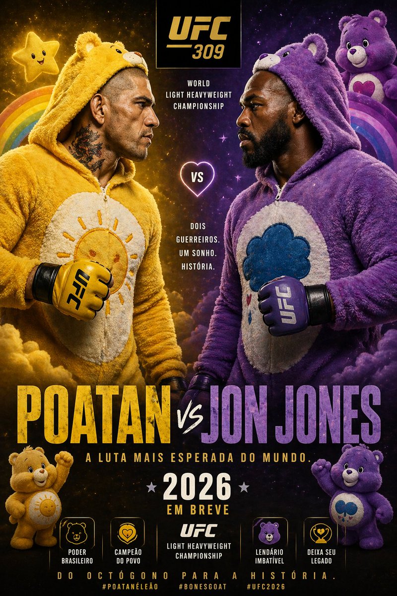 Jon Jones 对决 Poatan（爱心熊风格）