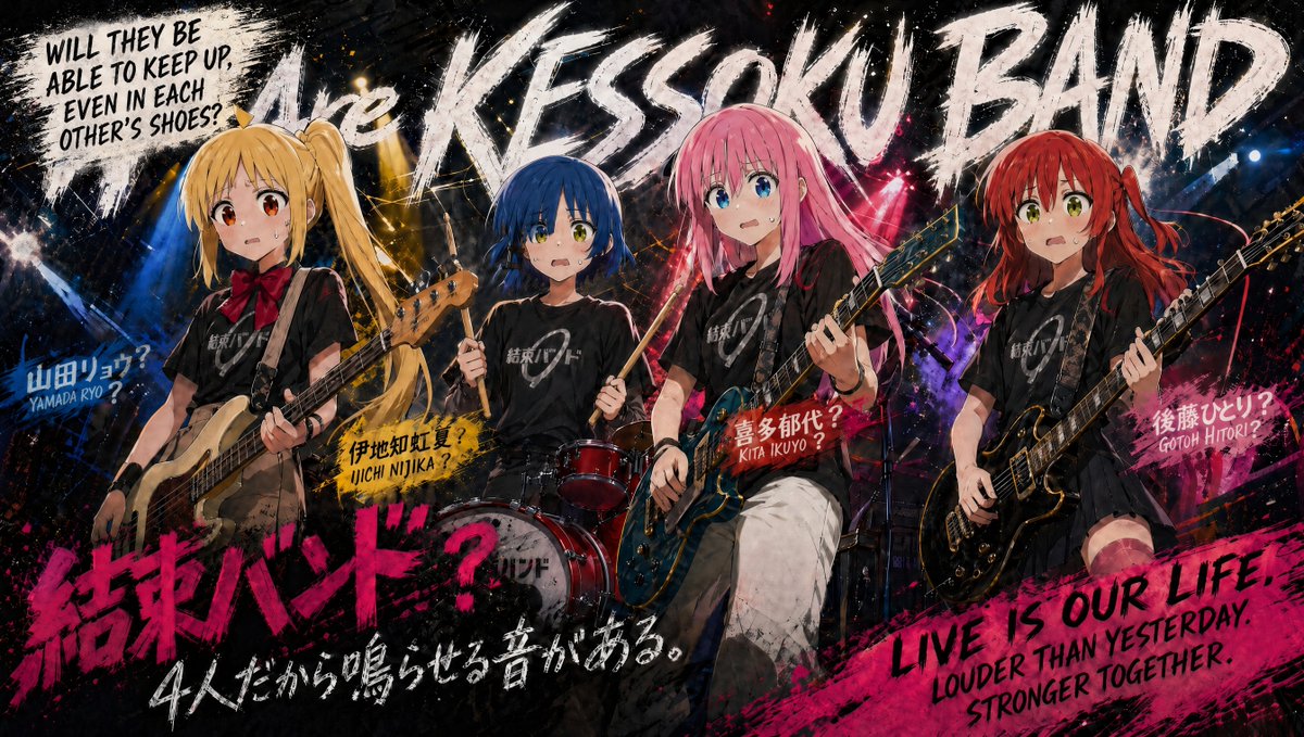 结束乐队 (Kessoku Band) 粗粝感动漫海报 2