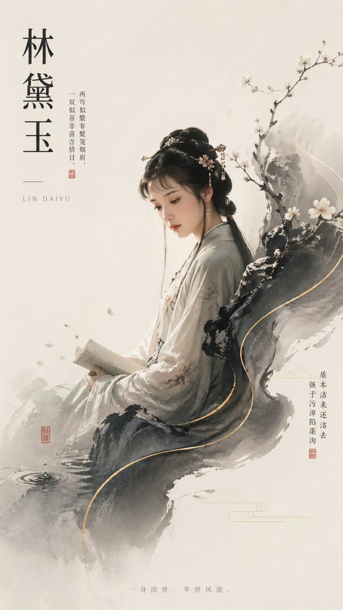 林黛玉水墨海报