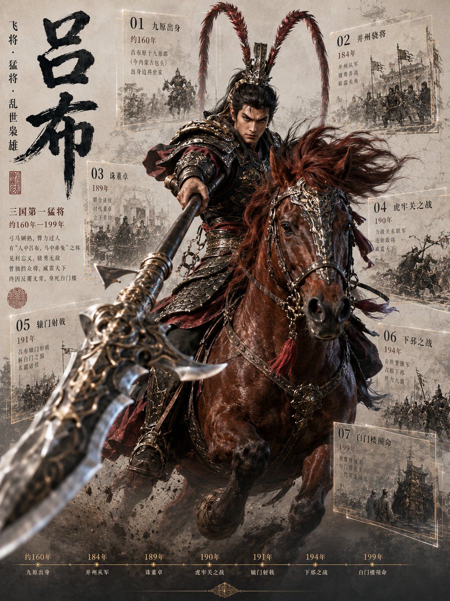吕布历史武将海报