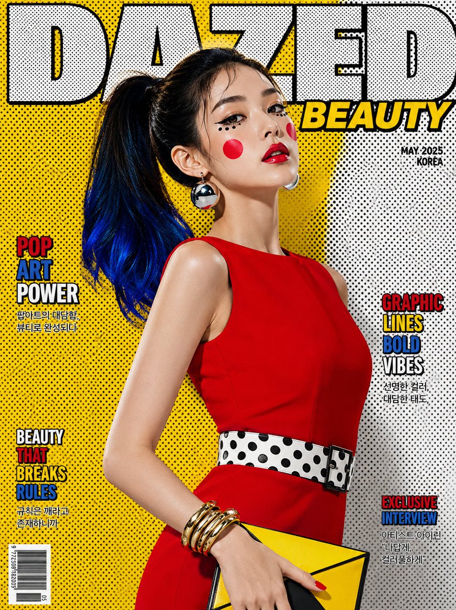 奢华波普艺术美妆杂志封面