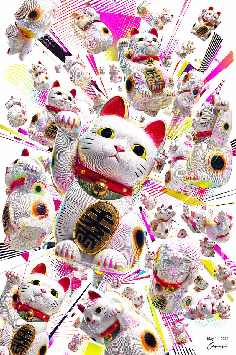 波普艺术招财猫大爆发