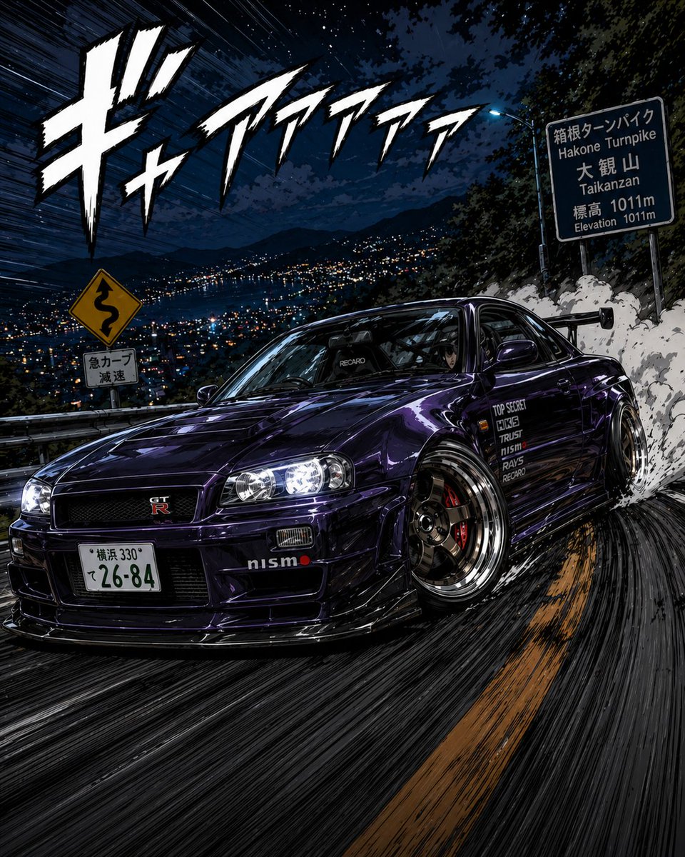 漫画风格街头赛车插画 4
