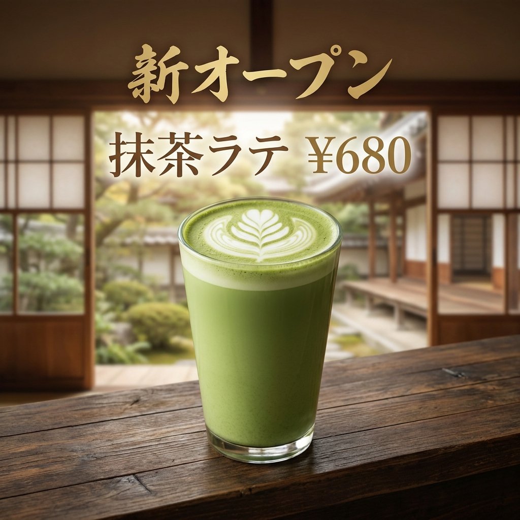 京都抹茶拿铁促销横幅 2