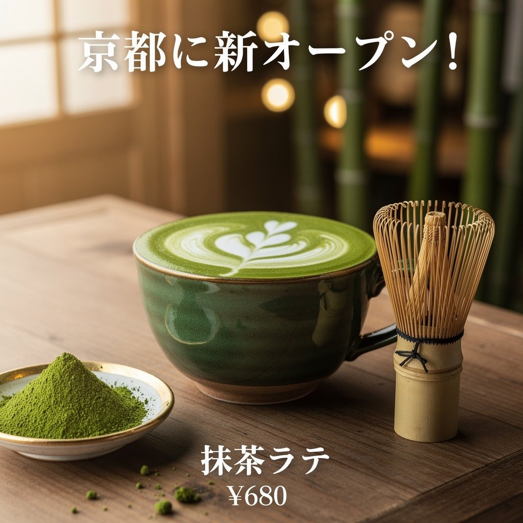 京都抹茶拿铁促销横幅 3
