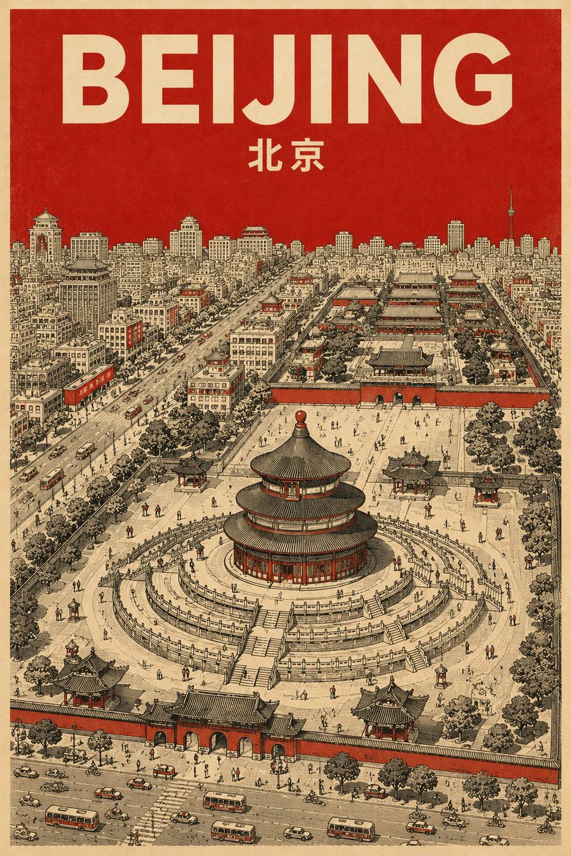 中世纪极简主义旅行海报 2