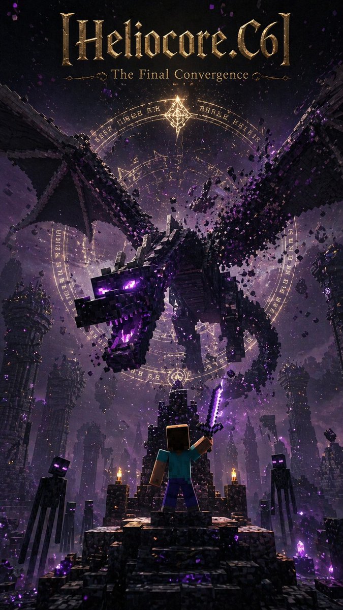 Minecraft 末影龙奇幻海报