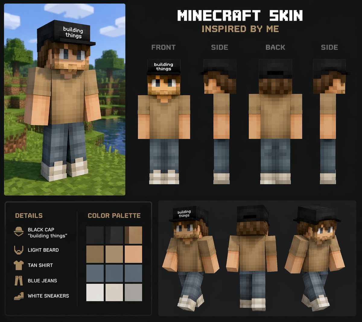 个性化 Minecraft 皮肤提示词