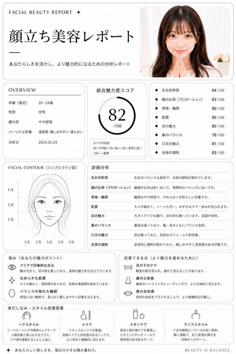 极简风面部美学报告