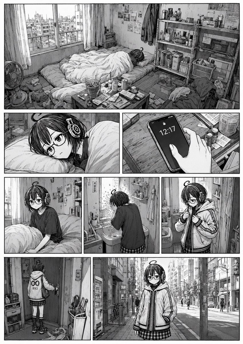 黑白漫画章节拼贴画 2