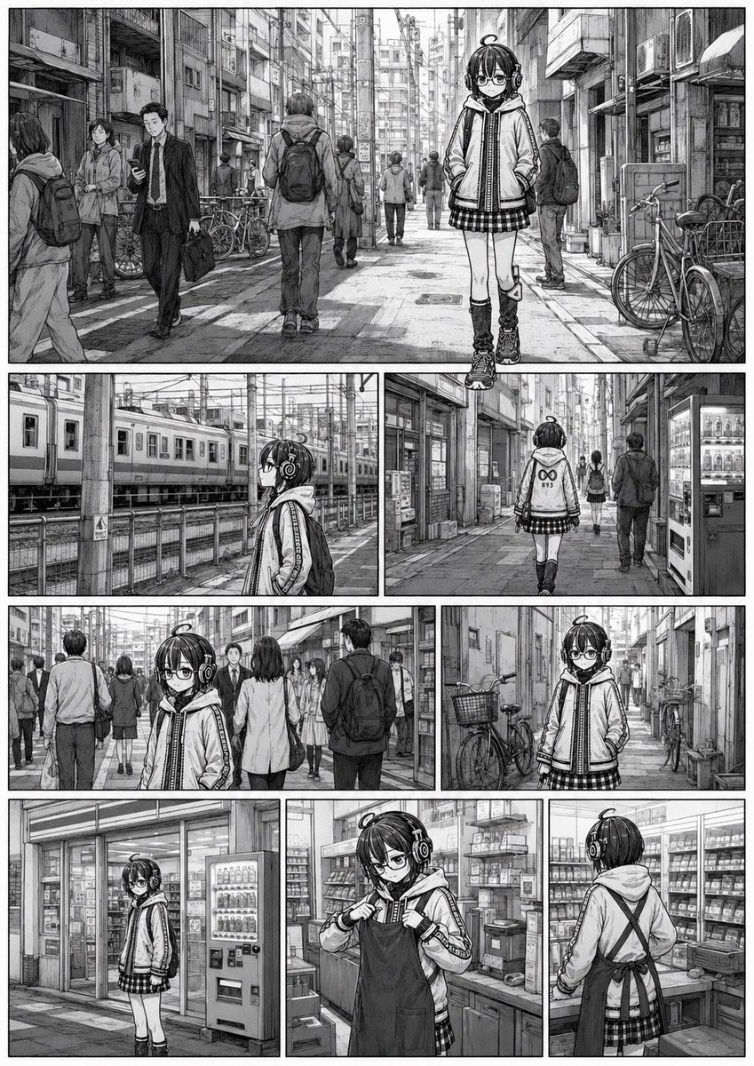 黑白漫画章节拼贴画 3