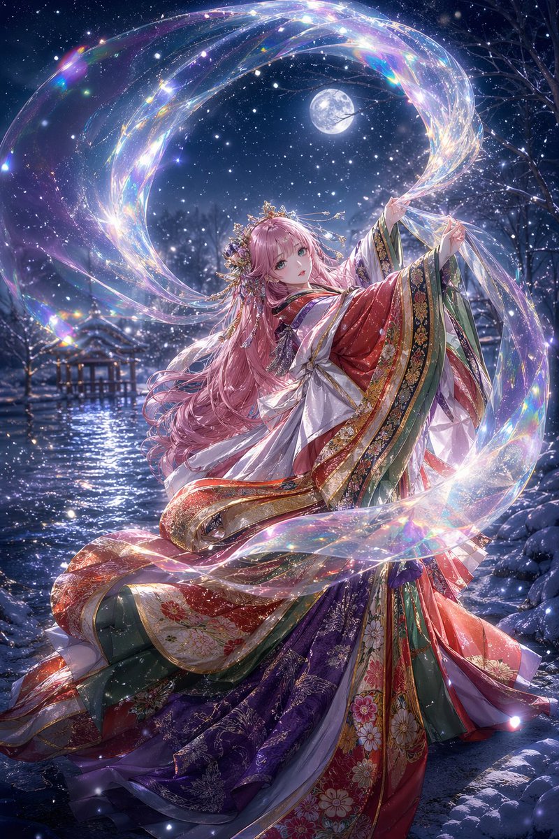 月下星辰和服舞者
