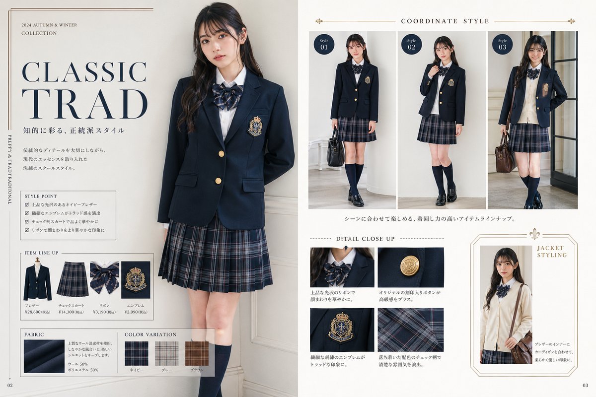 奢华海军风校服产品目录 2