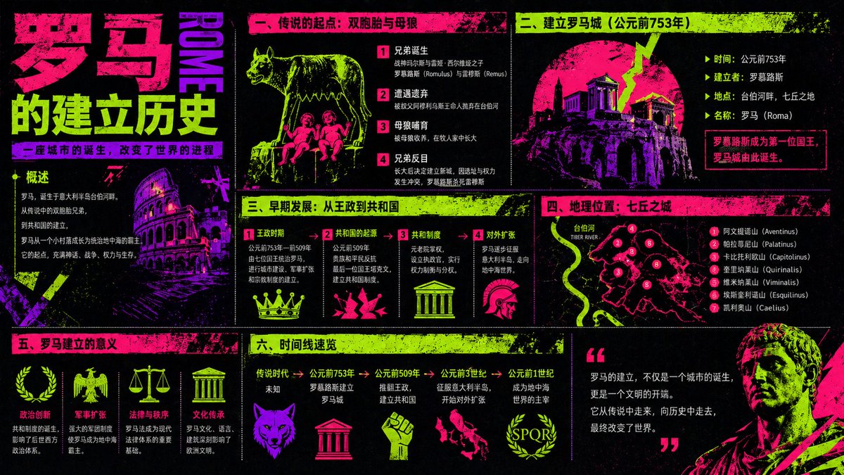 霓虹罗马历史信息图