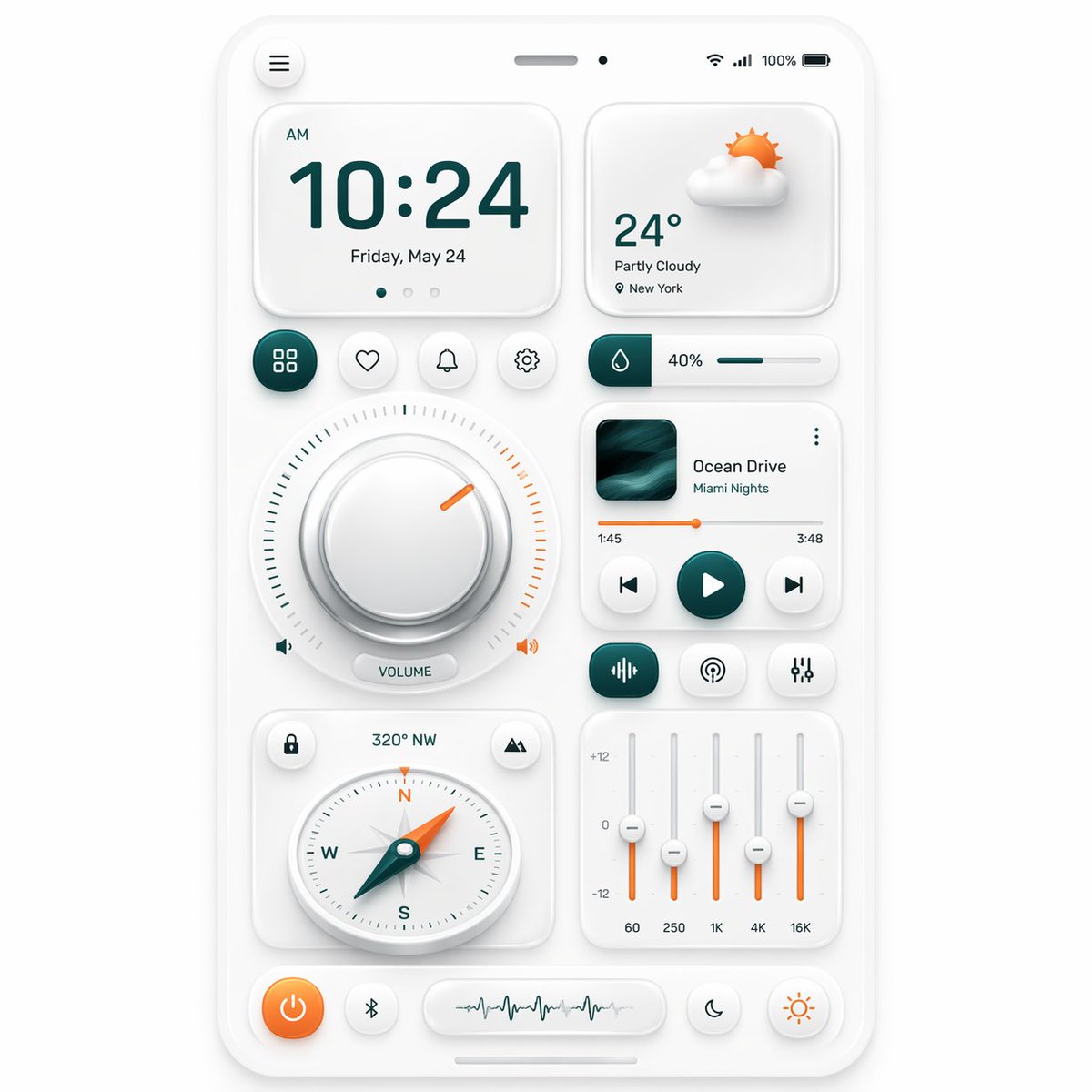 拟态风格智能仪表盘 UI