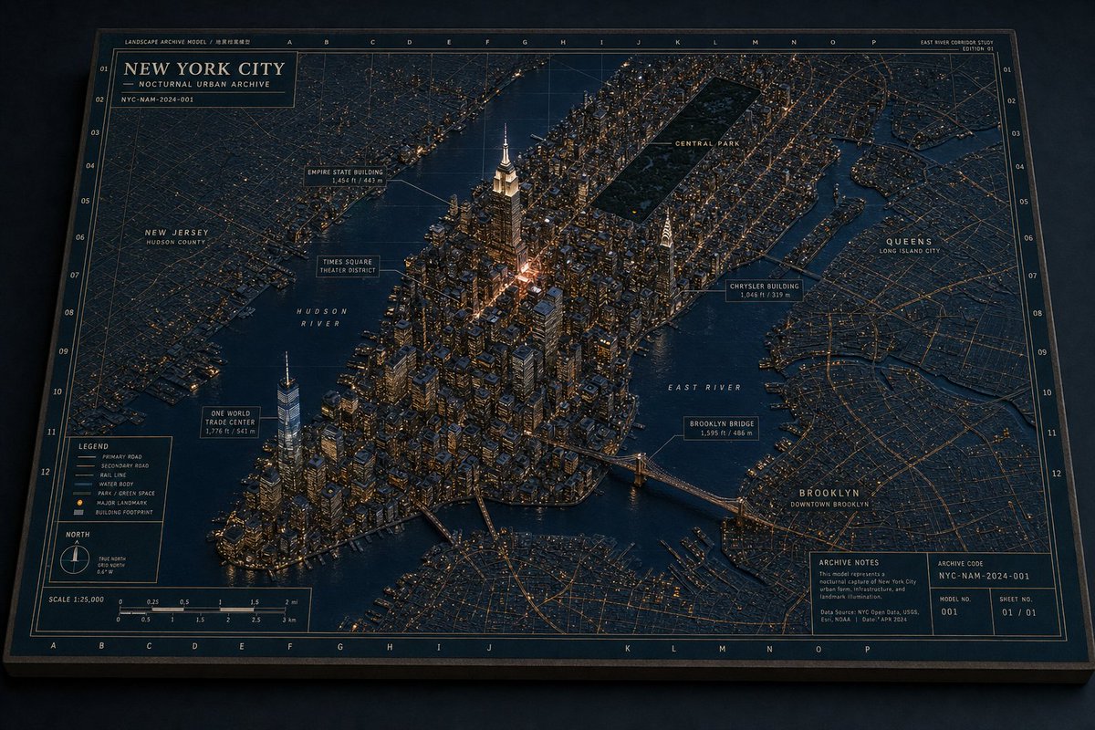 纽约夜景档案立体模型