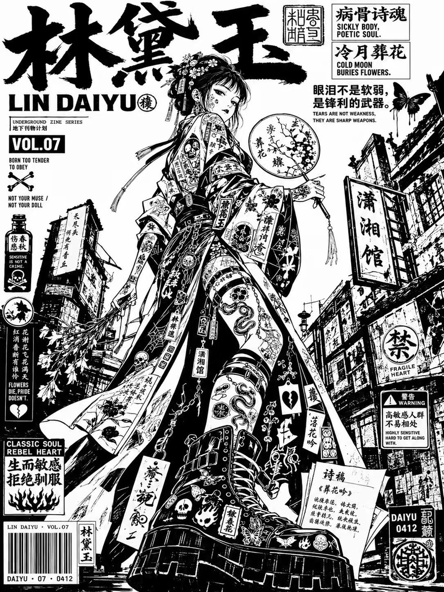 黑色电影风格街头海报插画 2