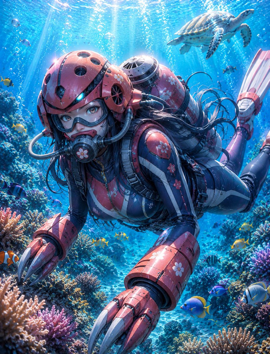 潜水角色插画 4