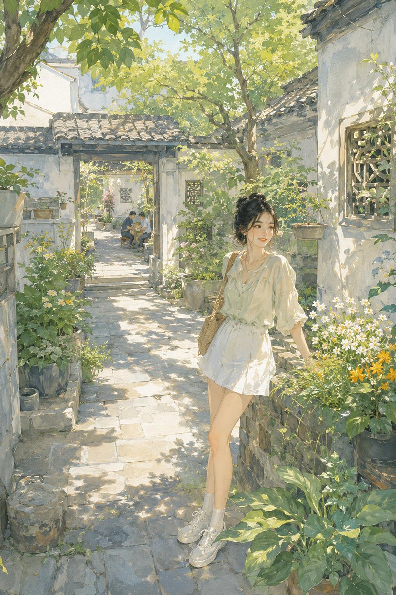 夏季东方庭院插画 4