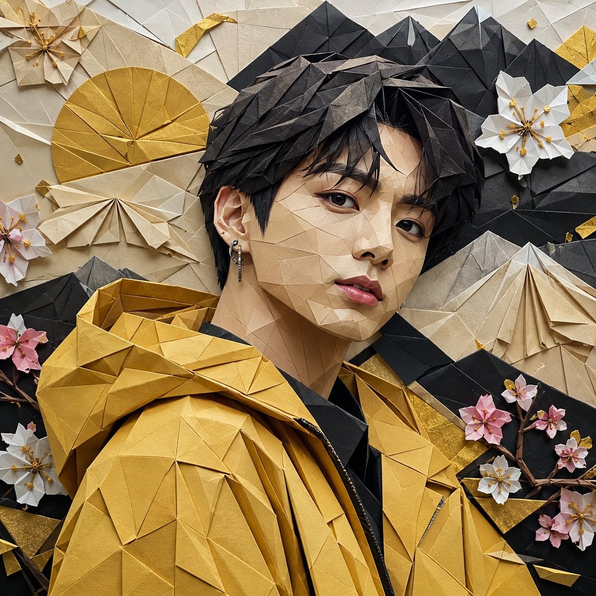 折纸风格 K-Pop 偶像肖像